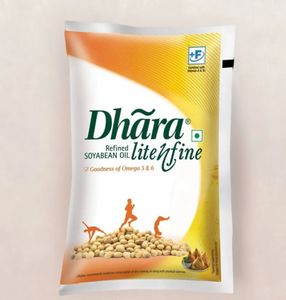 Dhara Soya Refine Oil 1L Pouch