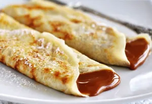 Panqueques rellenos de dulce de leche x2u