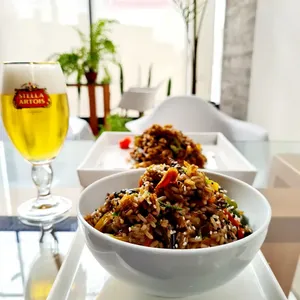 Wok de arroz con verduras