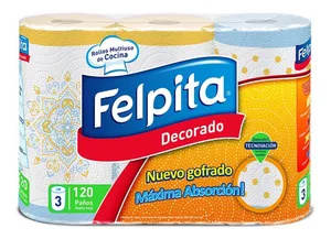 Felpita Rollo de cocina Cuality Decore x 3 rollos