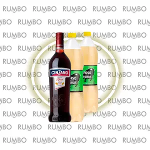 Cinzano Rosso 1L + Paso de los Toros Pomelo 1.5L x2