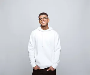 white hoodie