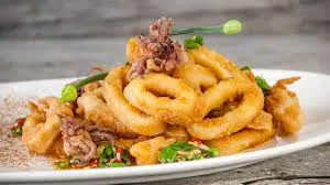 Golden fried squid