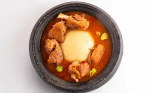 Fufu with goat light soup