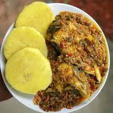 Boiled yam with egg stew/garden egg stew/beans stew