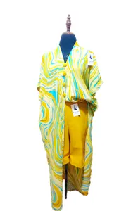 Chiffon boubou kaftan with shorts)