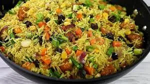 Assorted fried rice for vegan and meat lovers