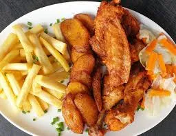 Yam chips with turkey
