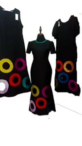 black crepe fabric.