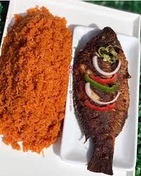 jollof with tilapia