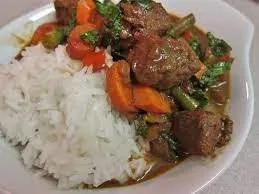 Plain rice & vegetables source