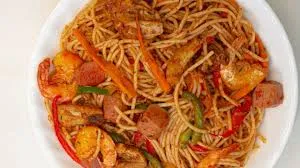 Spaghetti with Chicken Gizzard and Sausage