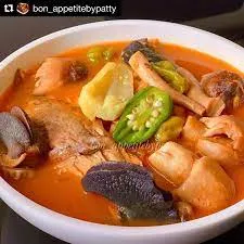 Fufu with goat light soup