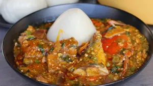 Banku with okro soup