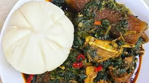 Afang soup with fufu