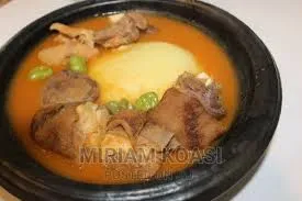 Fufu with Light Soup – 2 Pcs Goat meat