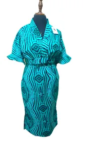 Ankara crop top/high waist skirt.