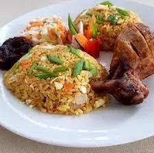 Fried Rice With Grilled Chicken Wings