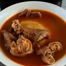 Fufu with goat light soup