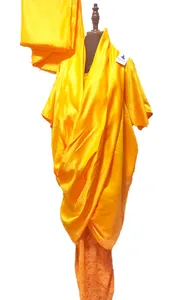 Yellow satin long dress