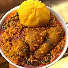 Eba with egusi