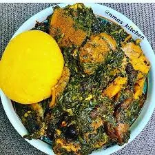 Afang soup with eba