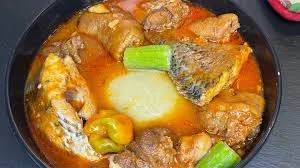 Fufu with tilapia light soup