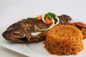 Jollof rice with red fish