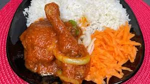 plain rice and chicken