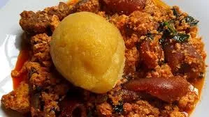 Eba with Egusi soup