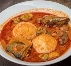 Omotuo with groundnut soup