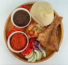 Banku with red fish