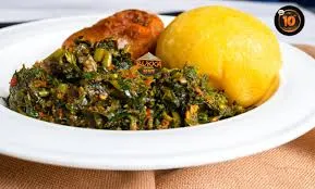 Eba with Vegetable soup