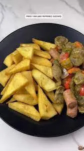 Fried Yam with Gizzard