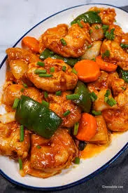 Shrimps in sweet and sour sauce