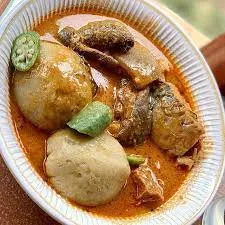 Banku with growndnut soup