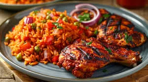 Jollof with Grilled Chichen