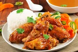 Plain Rice with Chicken wings