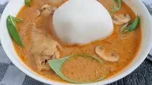 Omotuo with groundnut soup [checken wings]