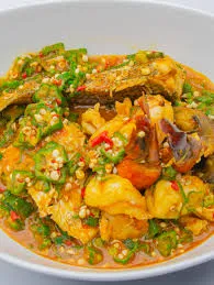 Banku with Okro soup (turkey or chicken )