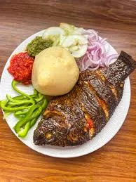 Banku with tilapia