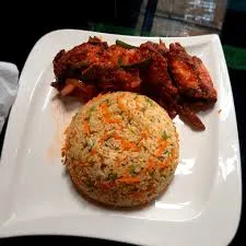 Fried rice with fried chicken