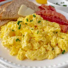 Pancake with scrambled eggs