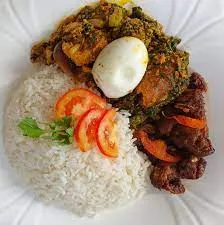 Rice with Kontomire stew