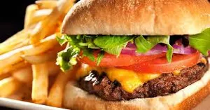 Burger with chips