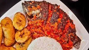 Plain rice with fish