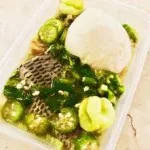 Banku with okro soup(red fish )