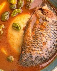 Fufu with tilapia light soup