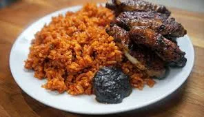 jollof rice with goat meat