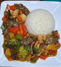 Vegetable sauce and rice